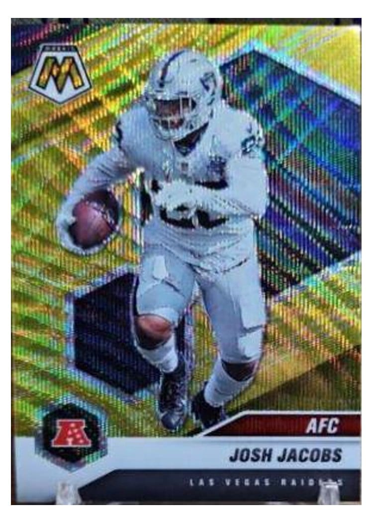 2021 Panini Mosaic Base Set Josh Jacobs Gold Wave Mosaic #235 card