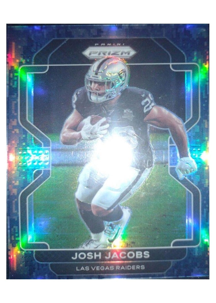 2021 Panini Prizm Base Set Josh Jacobs Blue Prizm #180 card