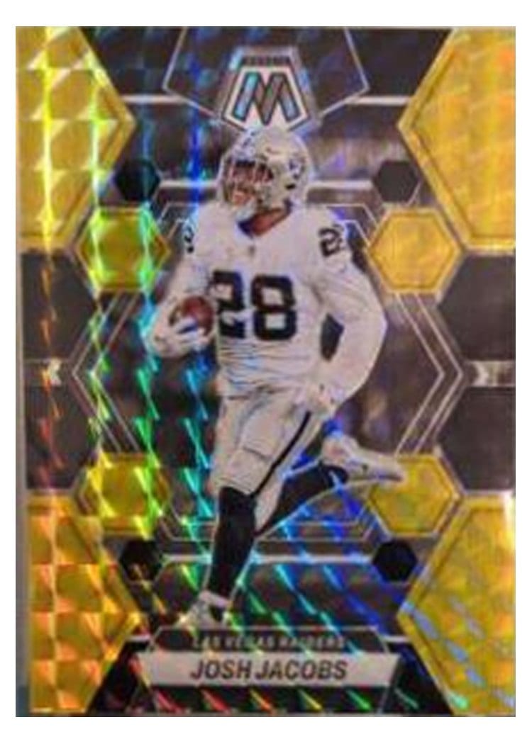 2023 Panini Mosaic Base Set Josh Jacobs Choice Black Gold #119 card