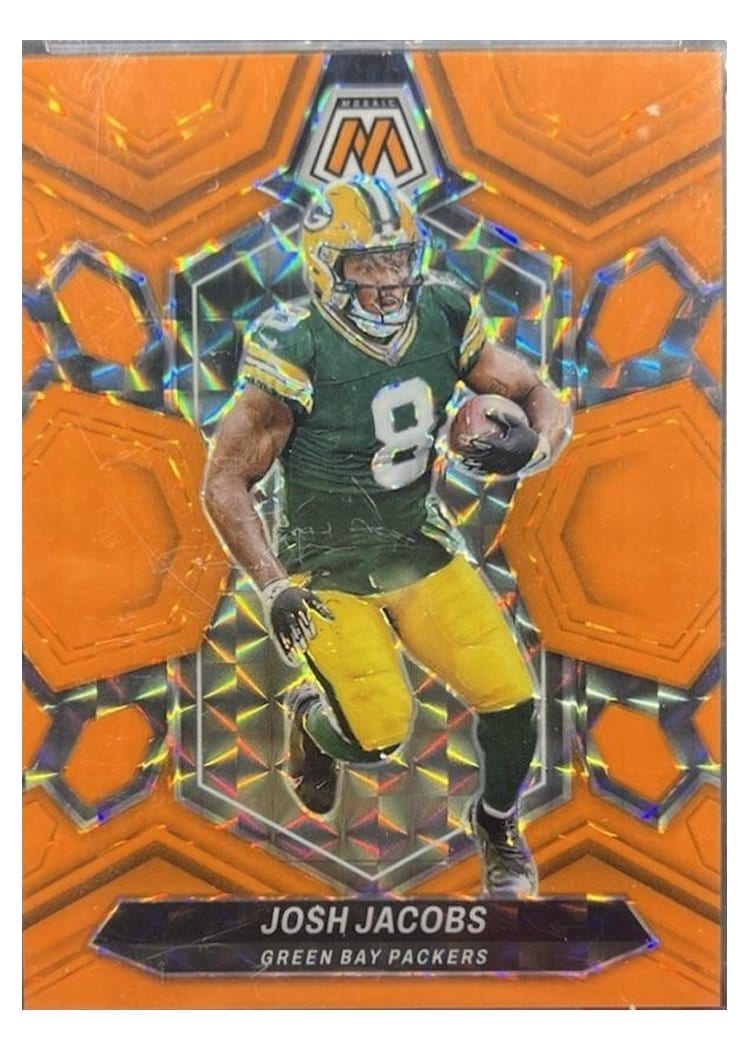 2024 Panini Mosaic Base Set Josh Jacobs Orange Fluorescent #79 card