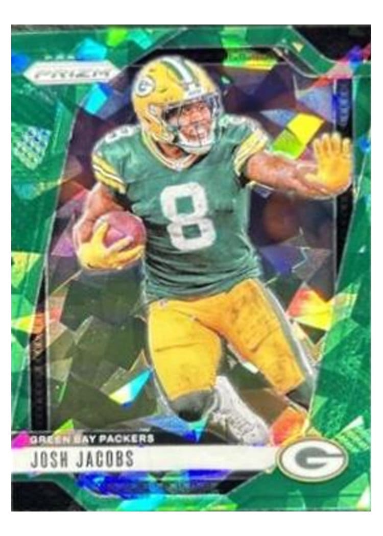 2024 Panini Prizm Base Set Josh Jacobs Green Ice #102 card