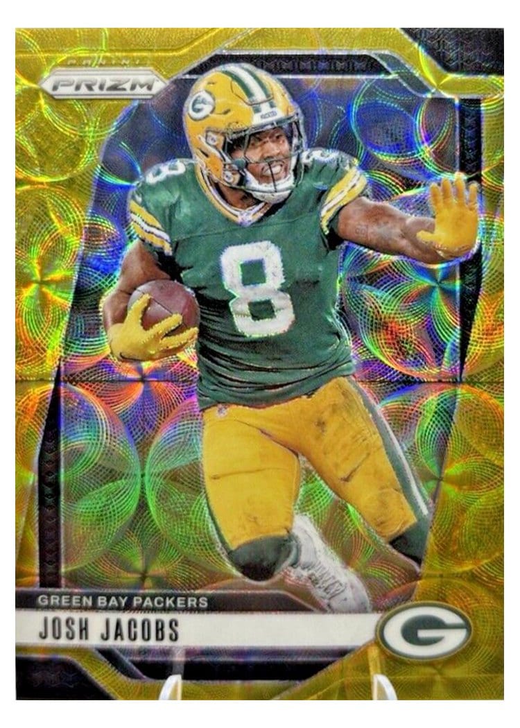 2024 Panini Prizm Base Set Josh Jacobs Choice Gold #102 card