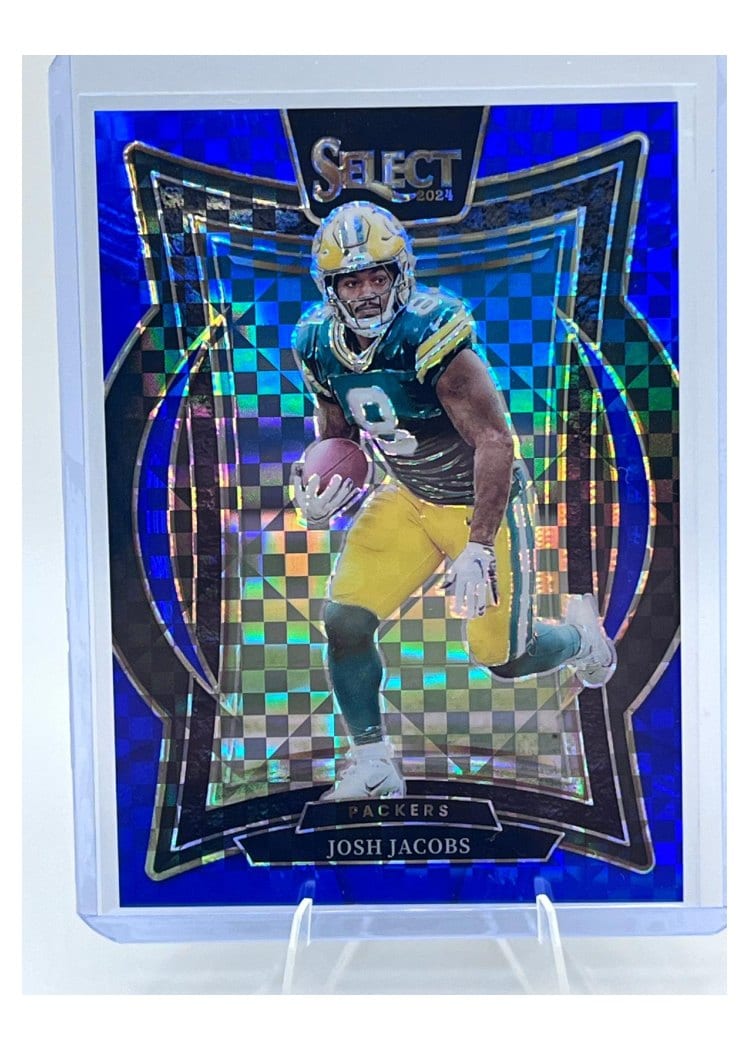 2024 Panini Select Base Set Josh Jacobs Blue Prizm #73 card