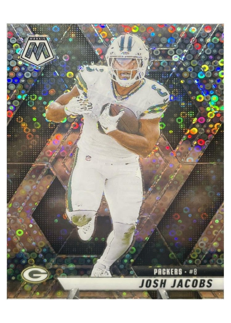 2025 Panini Mosaic Base Set Josh Jacobs No Huddle Silver #156 card