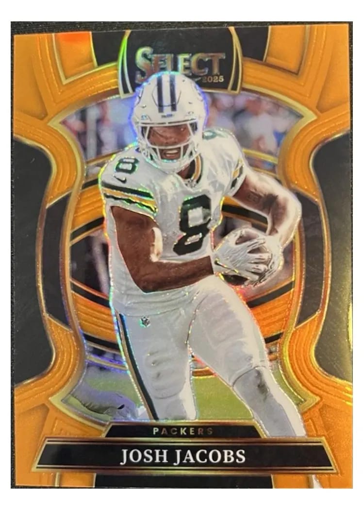 2025 Panini Select Base Set Josh Jacobs Orange Prizm #67 card