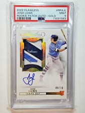 2022 Panini Flawless Rookie Patch Autographs Josh Lowe #RPA-JL card