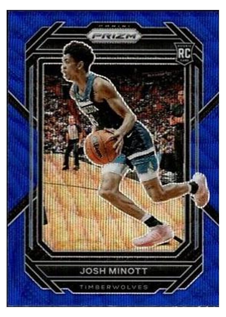 2022-23 Panini Prizm Base Set Josh Minott Blue Wave Prizm #238 card