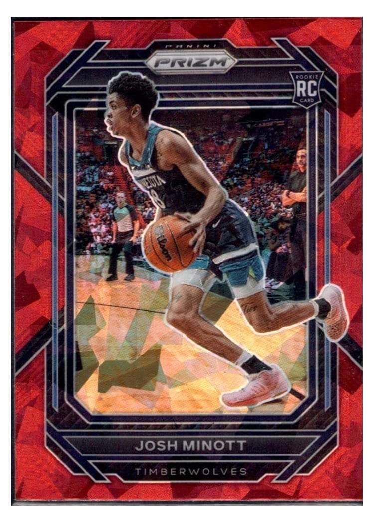 2022-23 Panini Prizm Base Set Josh Minott Red Ice Prizm #238 card