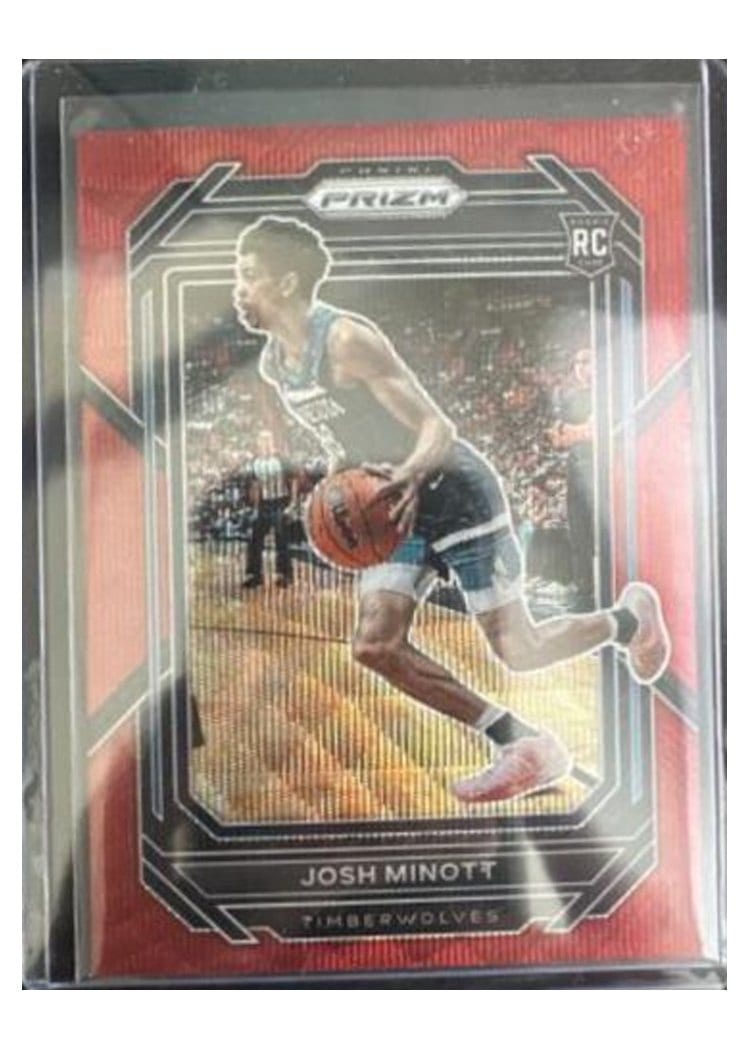 2022-23 Panini Prizm Base Set Josh Minott Ruby Wave Prizm #238 card