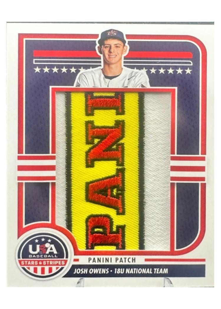 2025 Panini Stars & Stripes Jumbo Material Batting Glove Brand Logo Josh Owens #JMJ-TH card