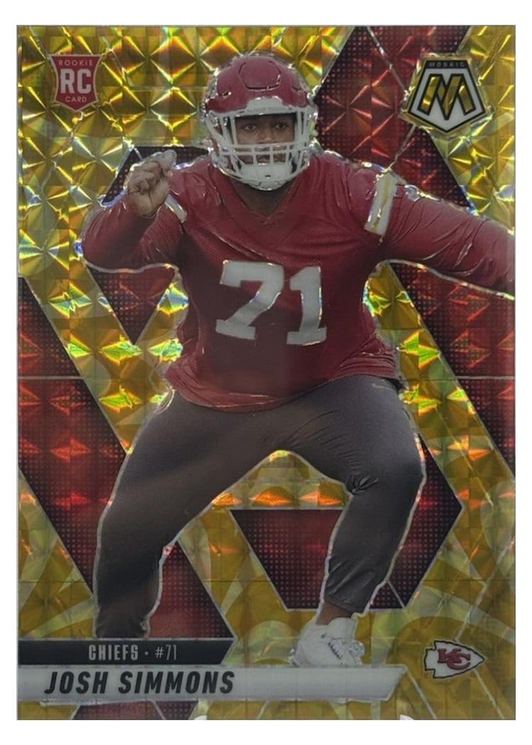 2025 Panini Mosaic Base Set Josh Simmons Reactive Yellow #398 card