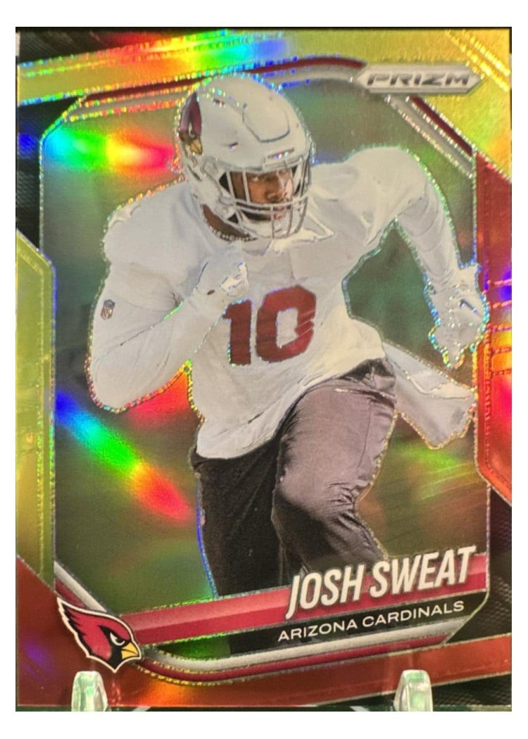 2025 Panini Prizm Base Set Josh Sweat Red Yellow #4 card