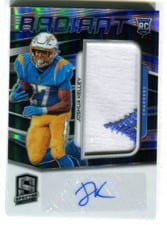 2020 Panini Spectra Radiant Rookie Patch Signatures Joshua Kelley #19 card
