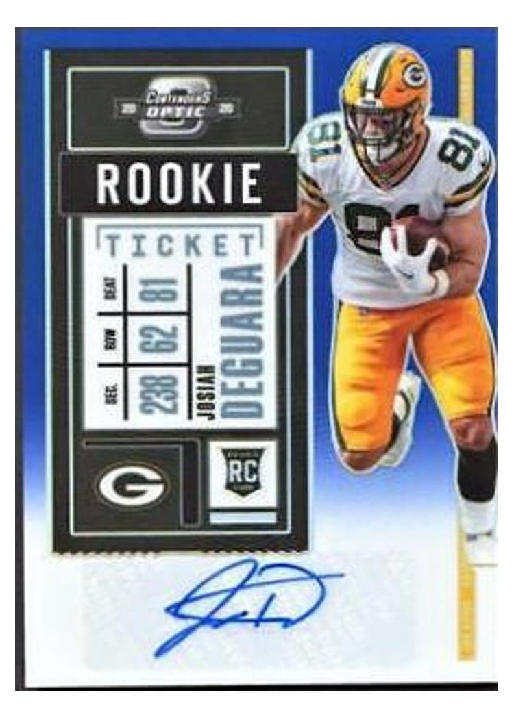 2020 Panini Contenders Optic Base Set Josiah Deguara Autograph Blue #172