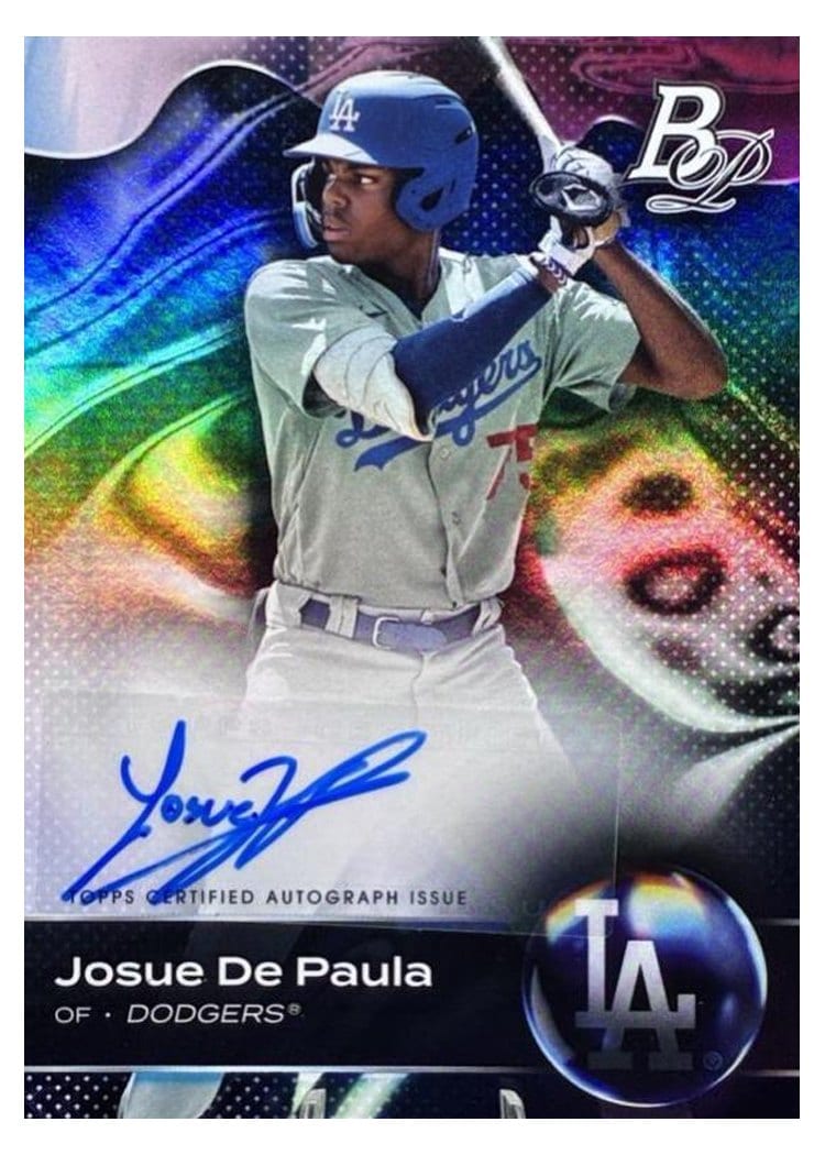 2023 Bowman Platinum Top Prospect Autographs Josue De Paula #TOP-80 card
