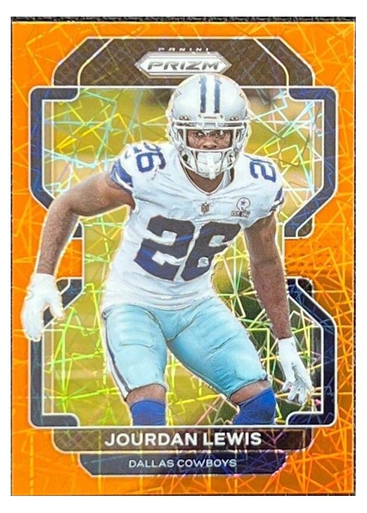 2021 Panini Prizm Base Set Jourdan Lewis Orange Lazer Prizm #246 card