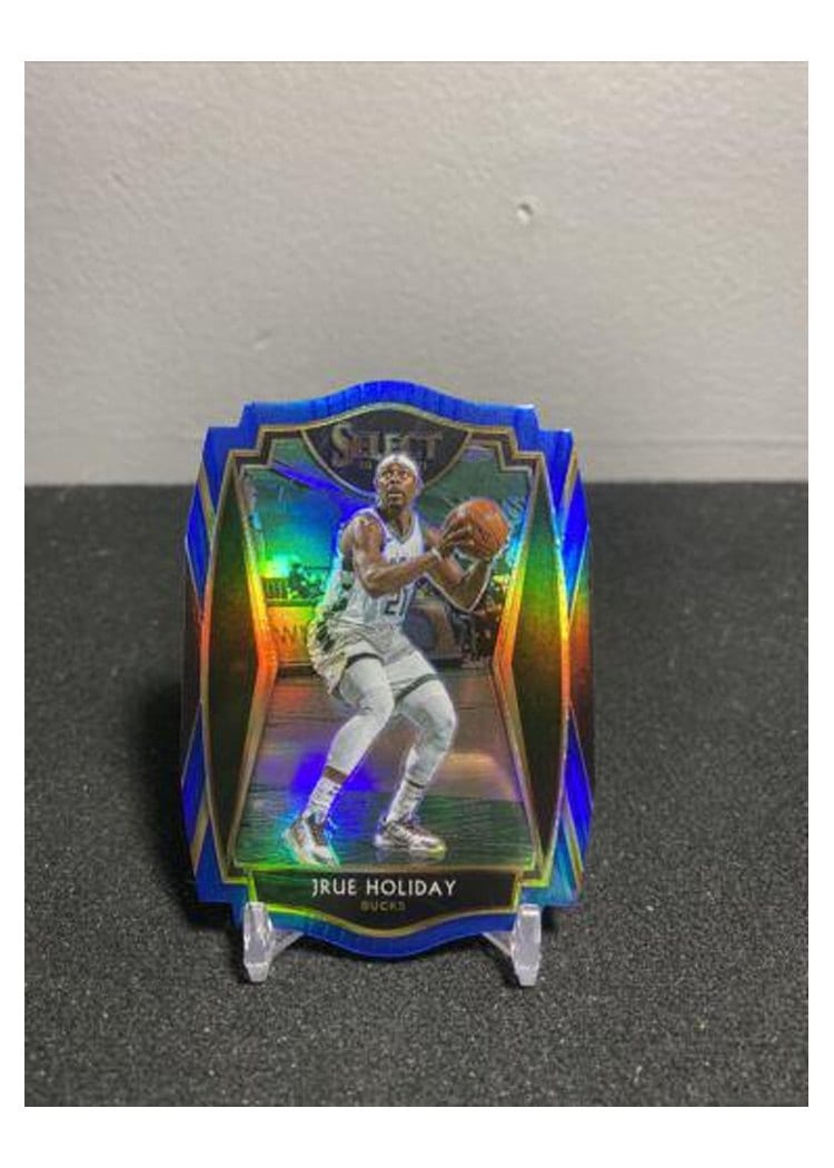 2020-21 Panini Select Base Set Jrue Holiday Blue Prizm Die Cut #118 card