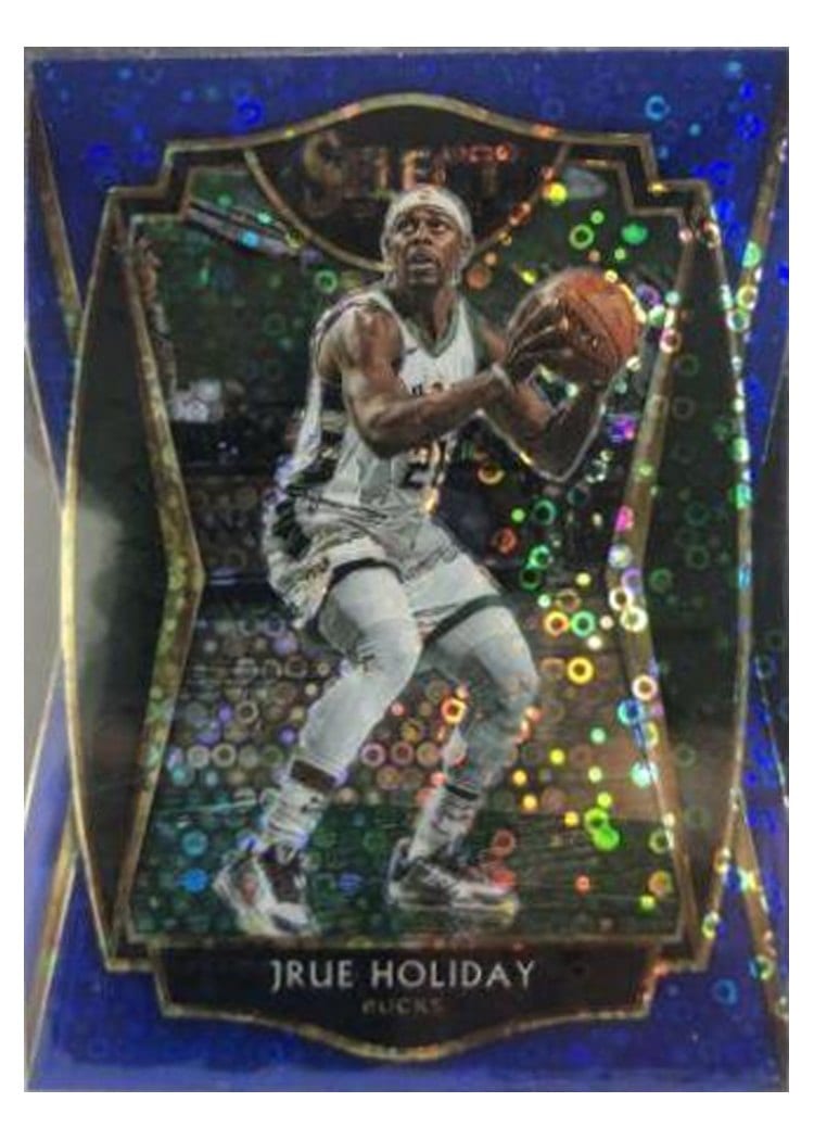 2021-22 Panini Select Base Set Jrue Holiday Blue Disco Prizm #163 card