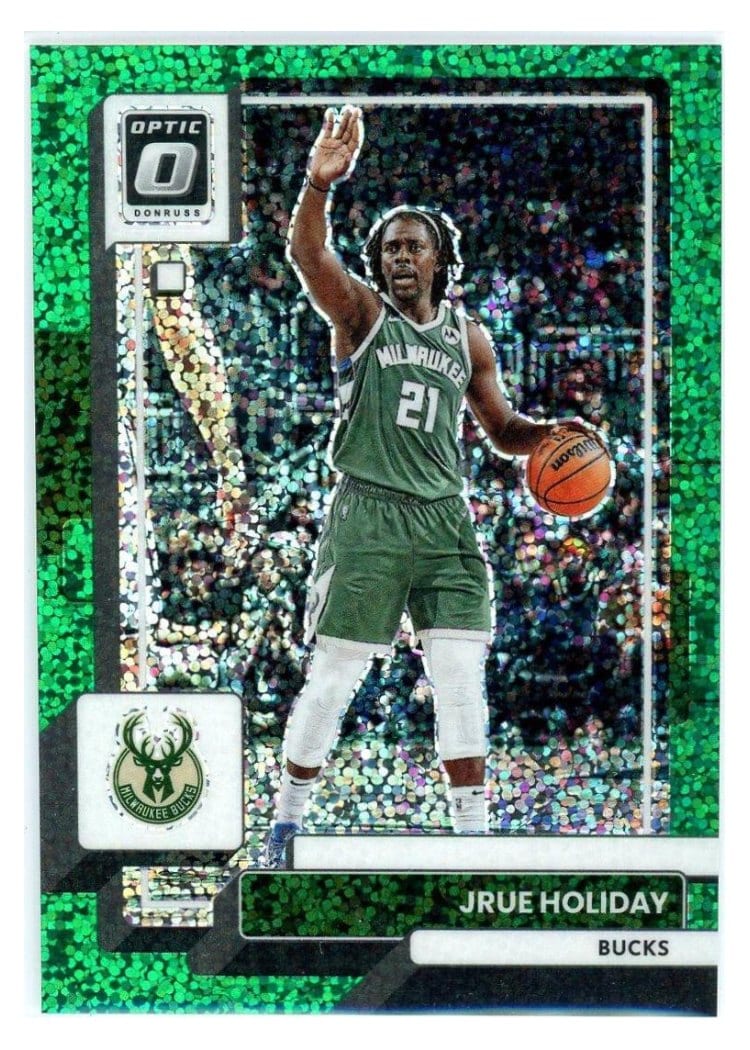 2022-23 Donruss Optic Base Set Jrue Holiday Green Sparkle #91 card