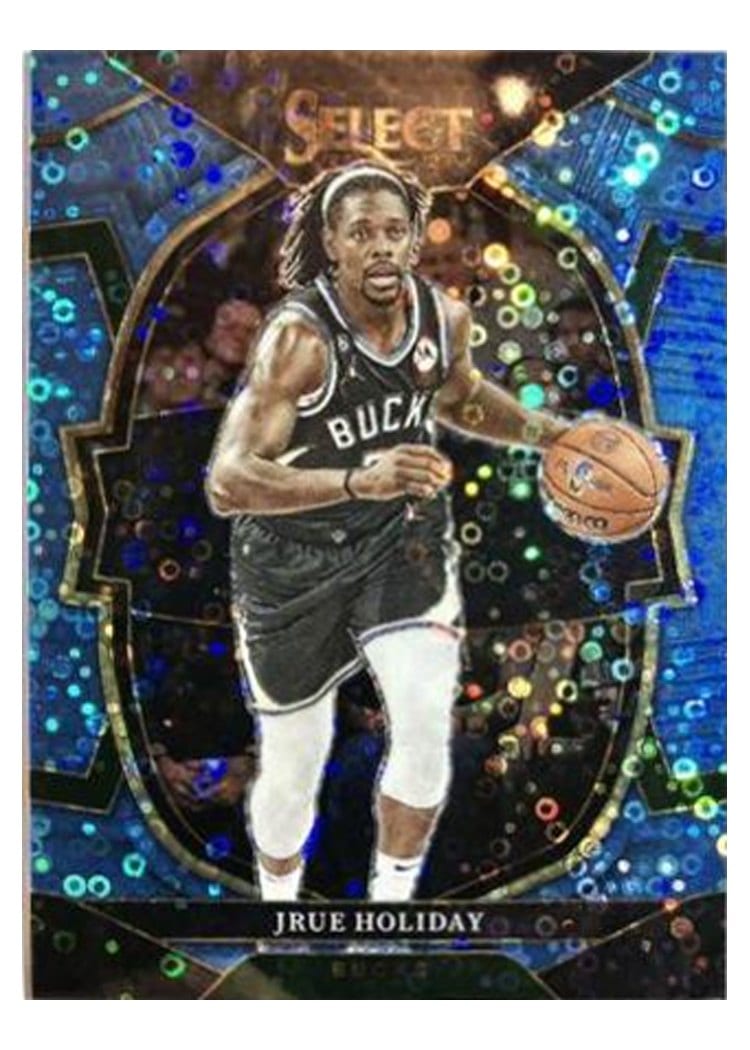 2022-23 Panini Select Base Set Jrue Holiday Light Blue Disco Prizm #15 card