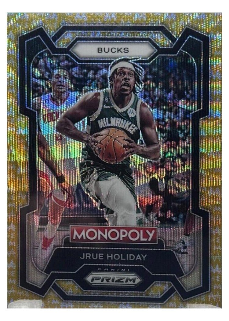 2023-24 Panini Prizm Monopoly Base Set Jrue Holiday Gold Wave Millionaire #51 card