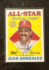 2023 Topps 1988 Topps Baseball All-Star Autographs Juan Gonzalez #88ASA-JG
