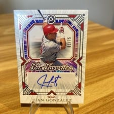 2025 Panini Boys of Summer Fan Favorite Signatures Juan Gonzalez #1 card