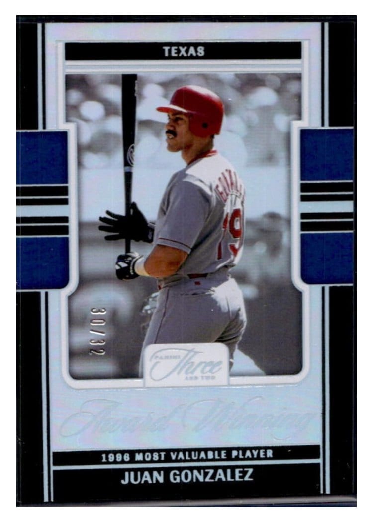 2025 Panini Three and Two Award Winning Juan Gonzalez #7 card