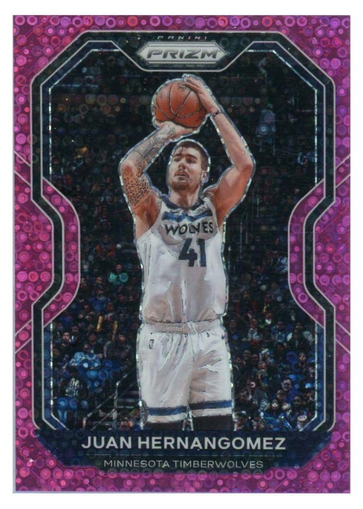 2020-21 Panini Prizm Base Set Juancho Hernangomez Fast Break Pink Prizm #192 card