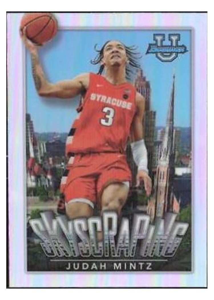 2022-23 Bowman University Chrome Skyscraping Judah Mintz #S-15 card
