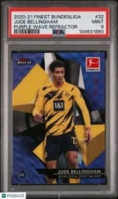 2020 Topps Finest Bundesliga Jude Bellingham Purple Wave Refractor #32 card