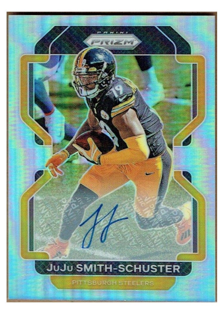 2021 Panini Prizm Base Set JuJu Smith-Schuster Autographs Silver Prizm #249 card