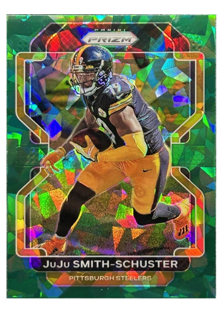 2021 Panini Prizm Base Set JuJu Smith-Schuster Green Ice Prizm #249 card