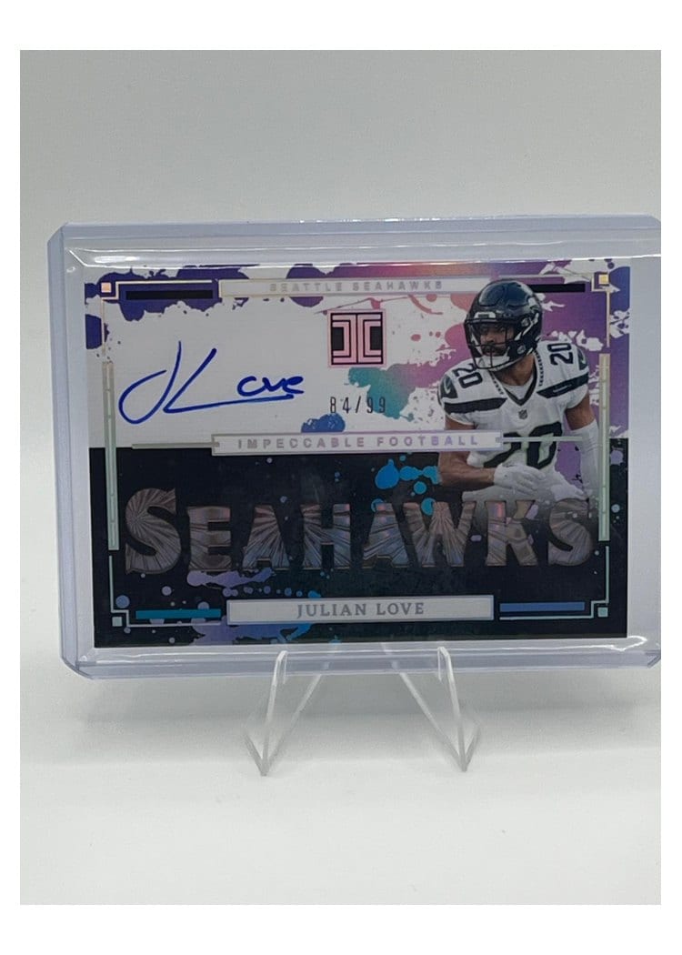 2025 Panini Impeccable Impeccable Team Names Autographs Julian Love #5 card