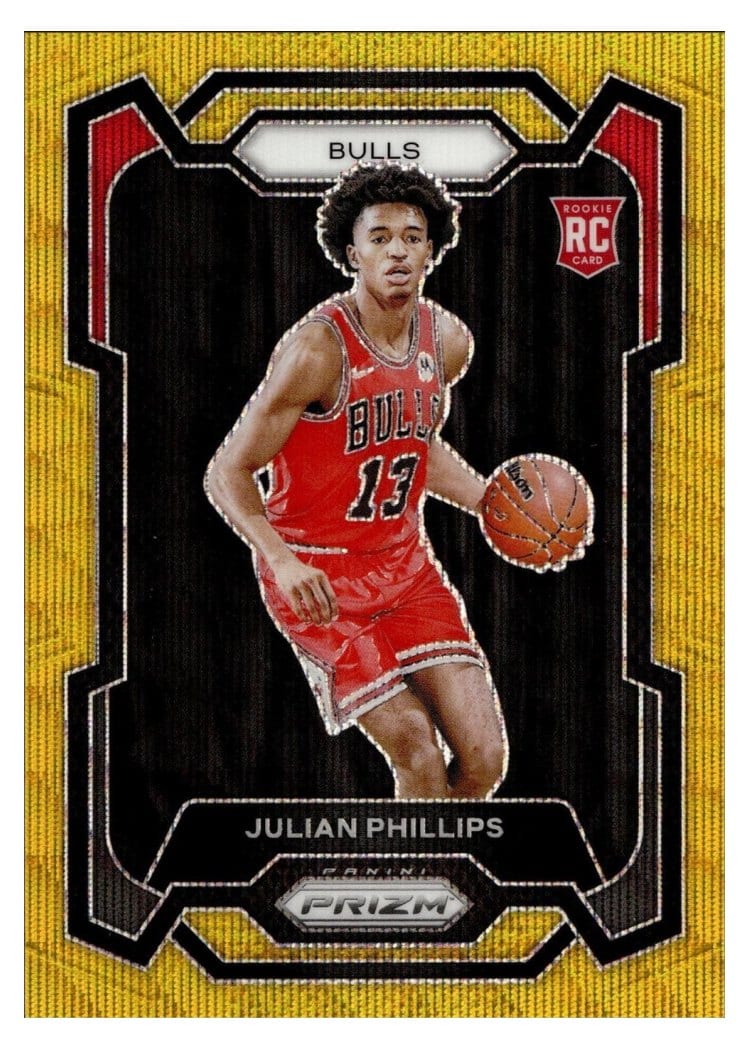 2023-24 Panini Prizm Base Set Julian Phillips Gold Wave #125 card