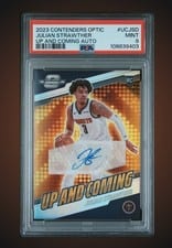 2023-24 Panini Contenders Optic Up and Coming Autographs Julian Strawther #UC-JSD card