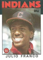 1986 Topps Base Set Julio Franco #391 card