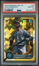 2022 Bowman Chrome Julio Rodriguez SP Variation Sapphire Yellow #48 card
