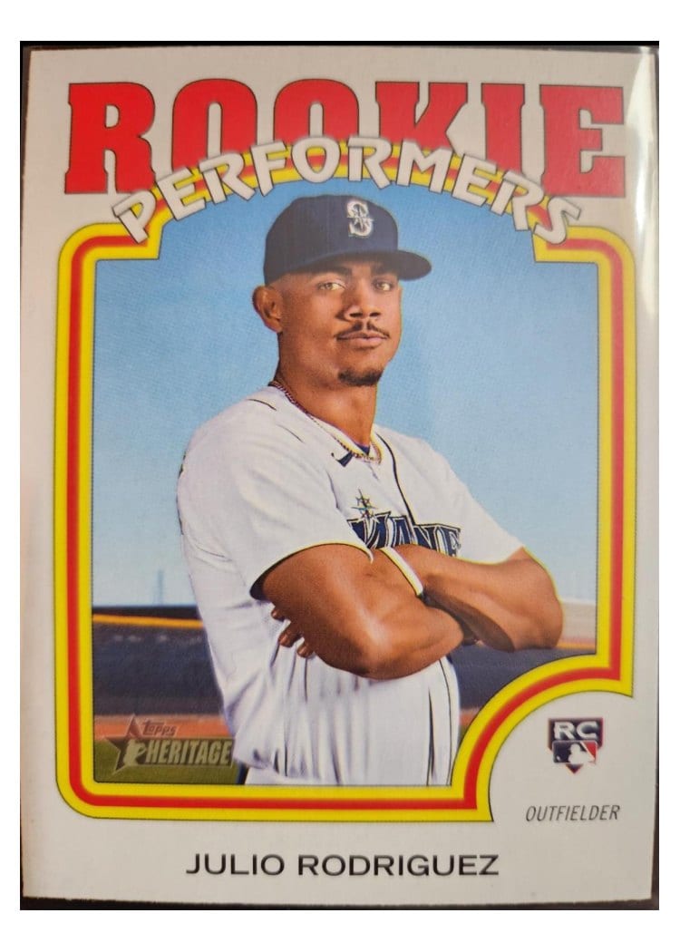 2022 Topps Heritage Rookie Performers Julio Rodriguez #RP-4 card