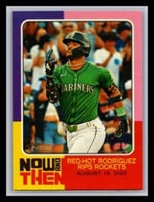 2024 Topps Heritage Now and Then Julio Rodríguez #NAT-9 card