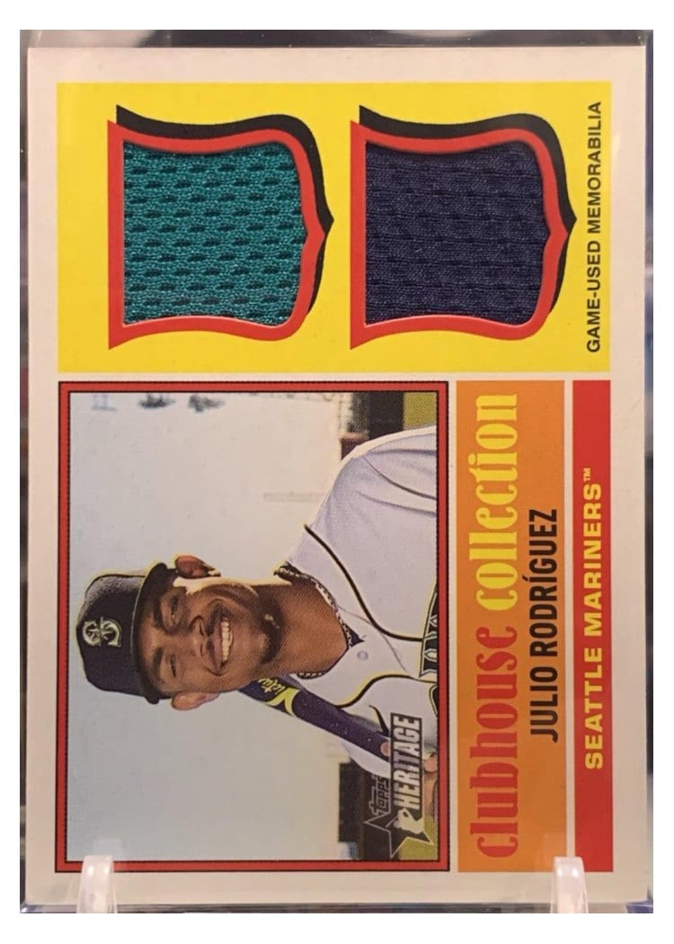 2025 Topps Heritage Clubhouse Collection Single Player Dual Relics Julio Rodríguez #CCSDR-JR card