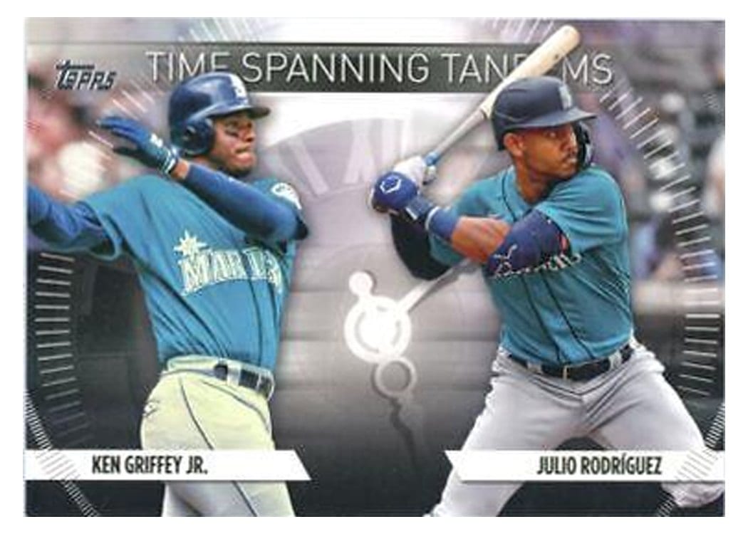 2023 Topps Update Time-Spanning Tandems Julio Rodríguez / Ken Griffey Jr. #TS-2 card