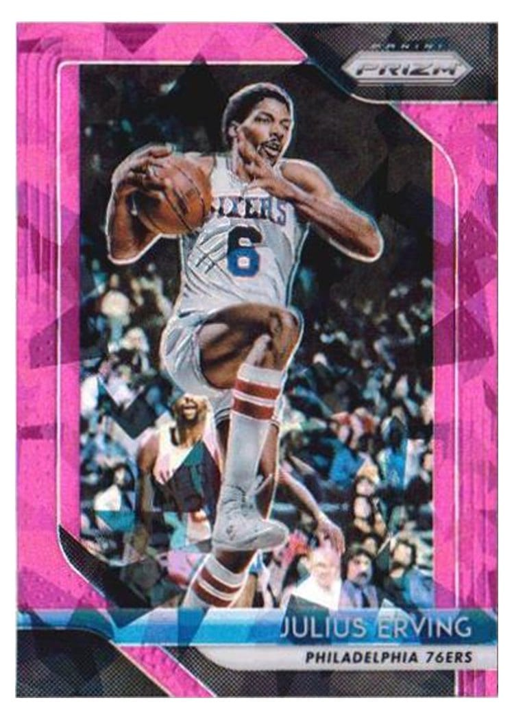 2018-19 Panini Prizm Base Set Julius Erving Pink Ice Prizm #95 card