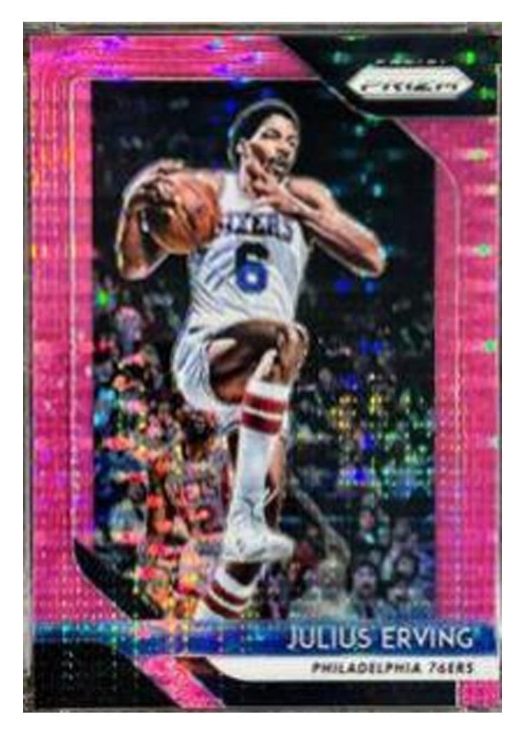 2018-19 Panini Prizm Base Set Julius Erving Pink Pulsar Prizm #95 card