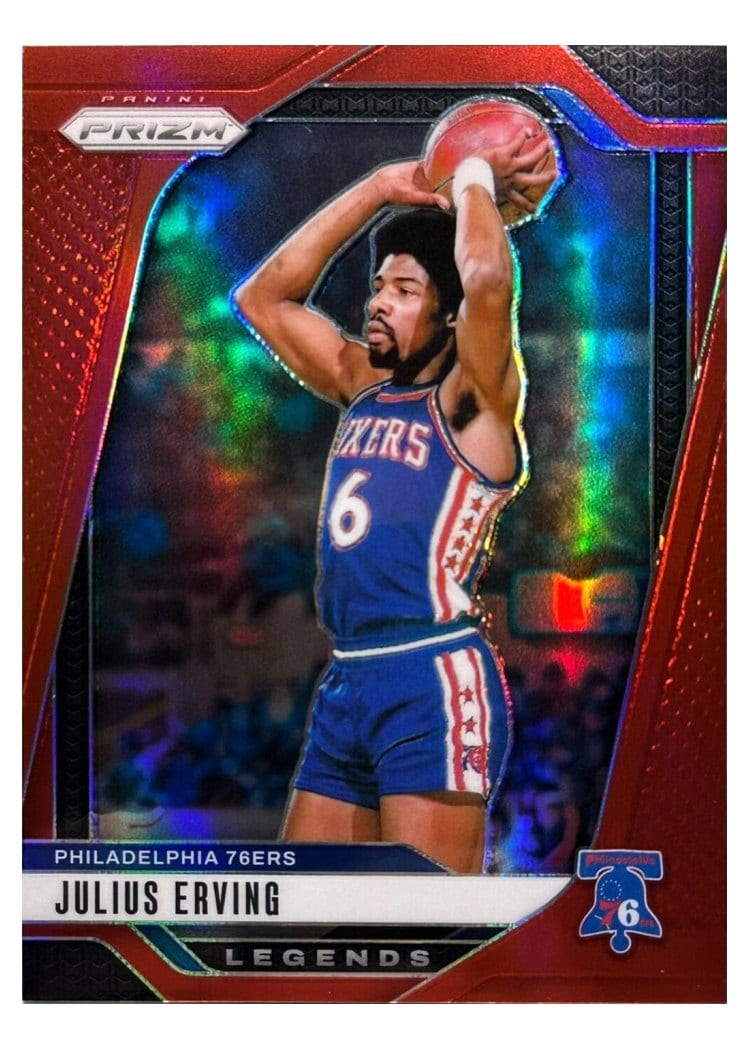 2024-25 Panini Prizm Base Set Julius Erving Red #292 card