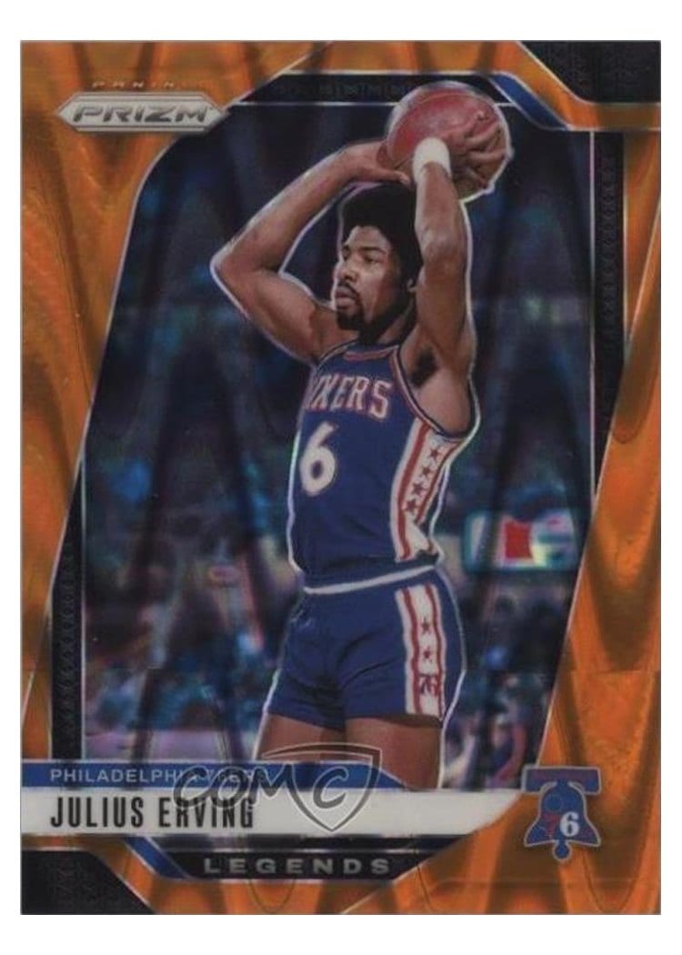 2024-25 Panini Prizm Base Set Julius Erving Orange Seismic #292 card