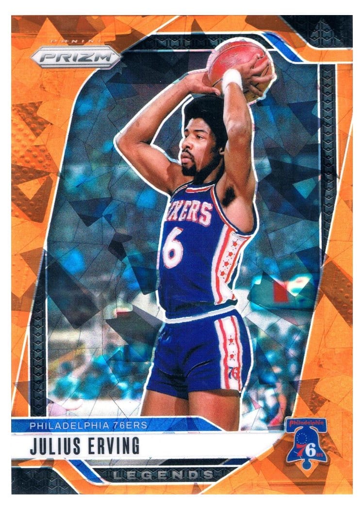 2024-25 Panini Prizm Base Set Julius Erving Orange Ice #292 card