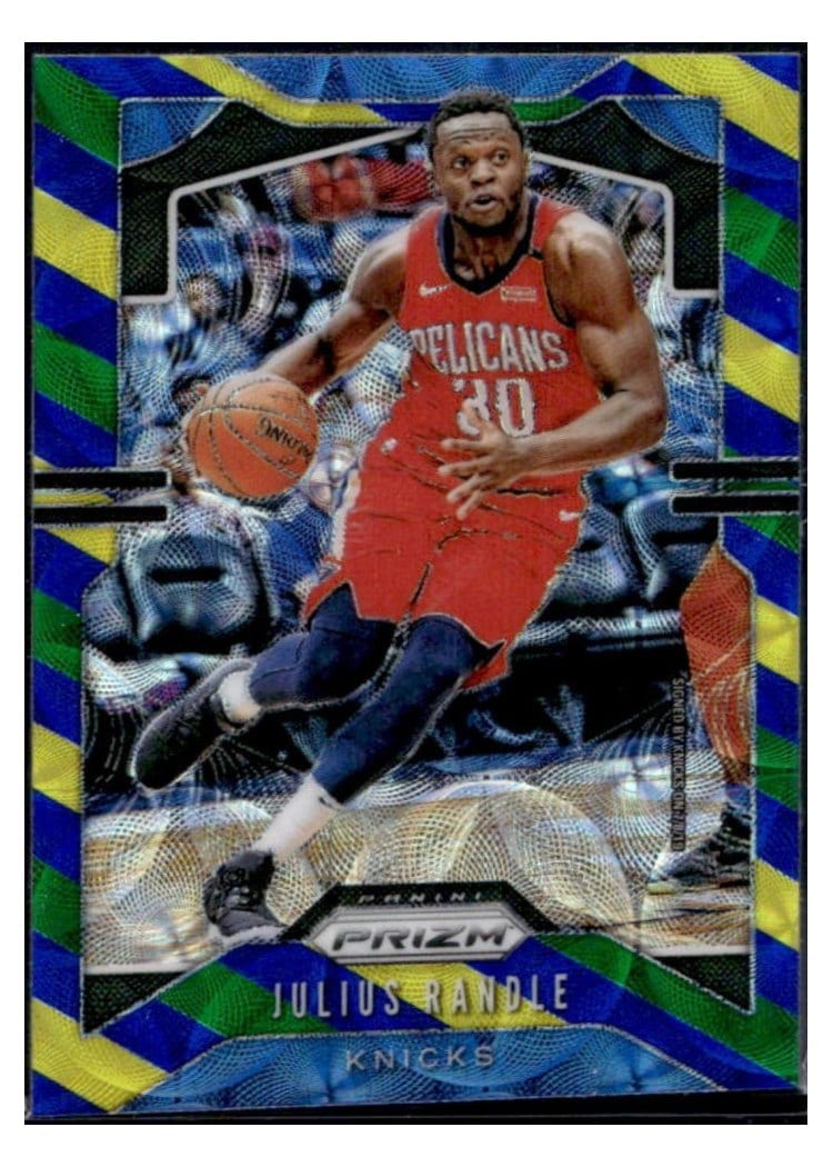 2019-20 Panini Prizm Base Set Julius Randle Blue, Yellow, and Green Choice Prizm #172 card