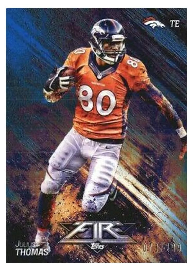 2014 Topps Fire Julius Thomas Blue #4 card