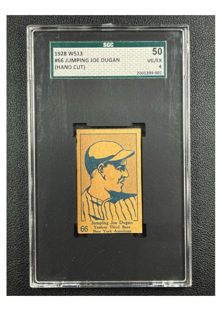 1928 W513 Hand Cut Jumping Joe Dugan #66 card